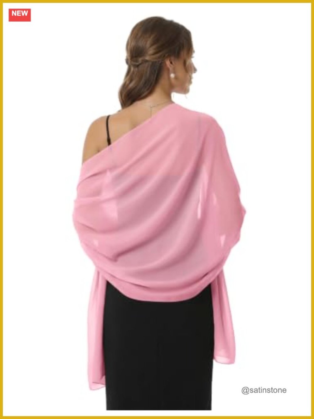 Sheer Chiffon Evening Shawl Wrap for Wedding Formal Dress Scarf